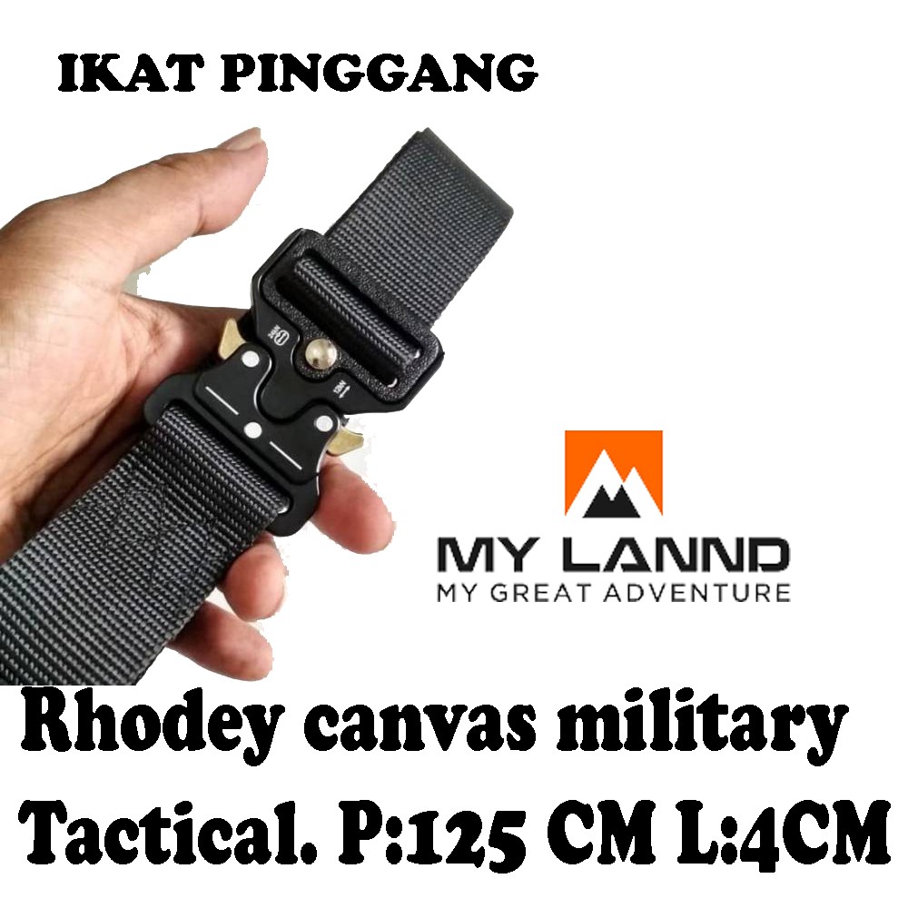 Rhodey Tali Ikat Pinggang Canvas Military Tactical 125cm - MU055 - Black