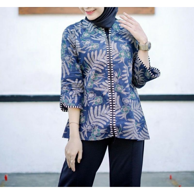 BAJU BATIK WANITA MODERN MONALISA GENES M,L,XL,XXL asli PEKALONGAN