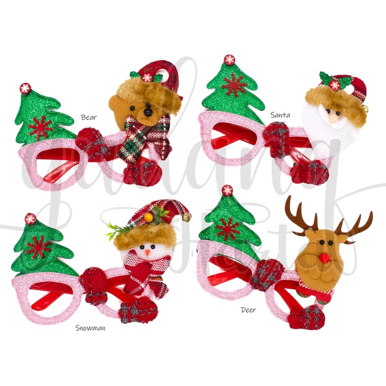 Kaca Mata Natal Pohon Mix Glasses Bear Deer Santa Christmas GH 505510