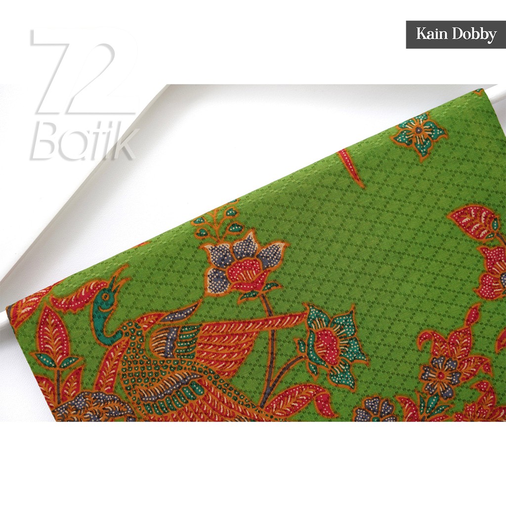 BAHAN BATIK PREMIUM Dobby Dobi Dobbi Dolbi Motif Burung Warna Hijau Merah 729157 Cap 72 Jarik Jarit Samping Kebat Panjang Batik Dobby Modern Premium Bahan Seragam Batik Pernikahan Kantor Keluarga Murah Kamen Jadi Batik Bali Lembaran