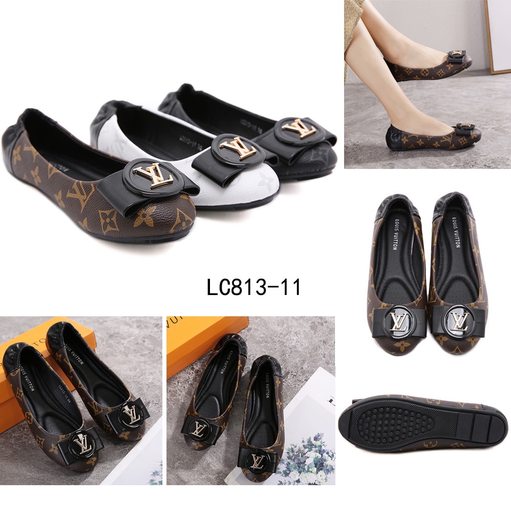 Louis Vuitton LV Logo Bow Flat Shoes in Monogram #LC813-11