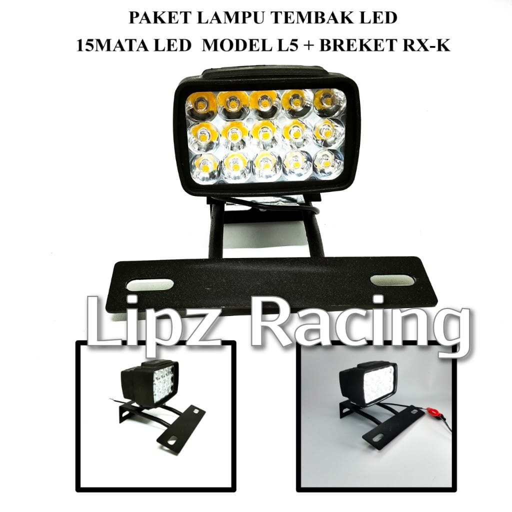 (PAKET) LAMPU TEMBAK LED 15MATA LED MODEL L5 + BREKET RX-K