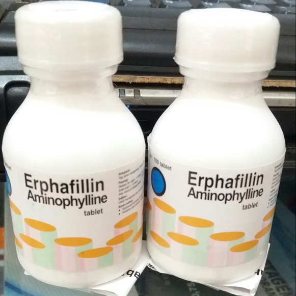 ERPHAFILLIN Aminophylline 200 mg - 1 botol 100 tablet