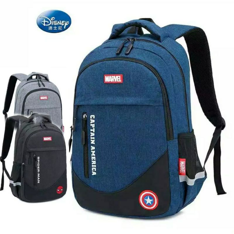 MARVEL Tas Ransel sekolah Backpack Disney Marvel Tas Sekolah untuk Anak Laki-laki sd smp sma kuliah kerja