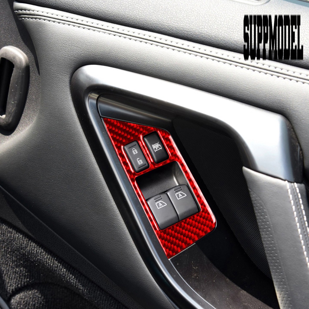 Suppmodelx < 6Pcs / Set Sticker Dekorasi Panel Kunci Pintu / Jendela Mobil GTR R35 2008-2016