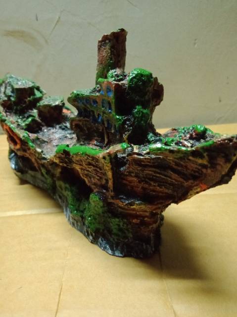 aquarium/hiasan aquarium/ornamen aquarium/fiber -kapal besar