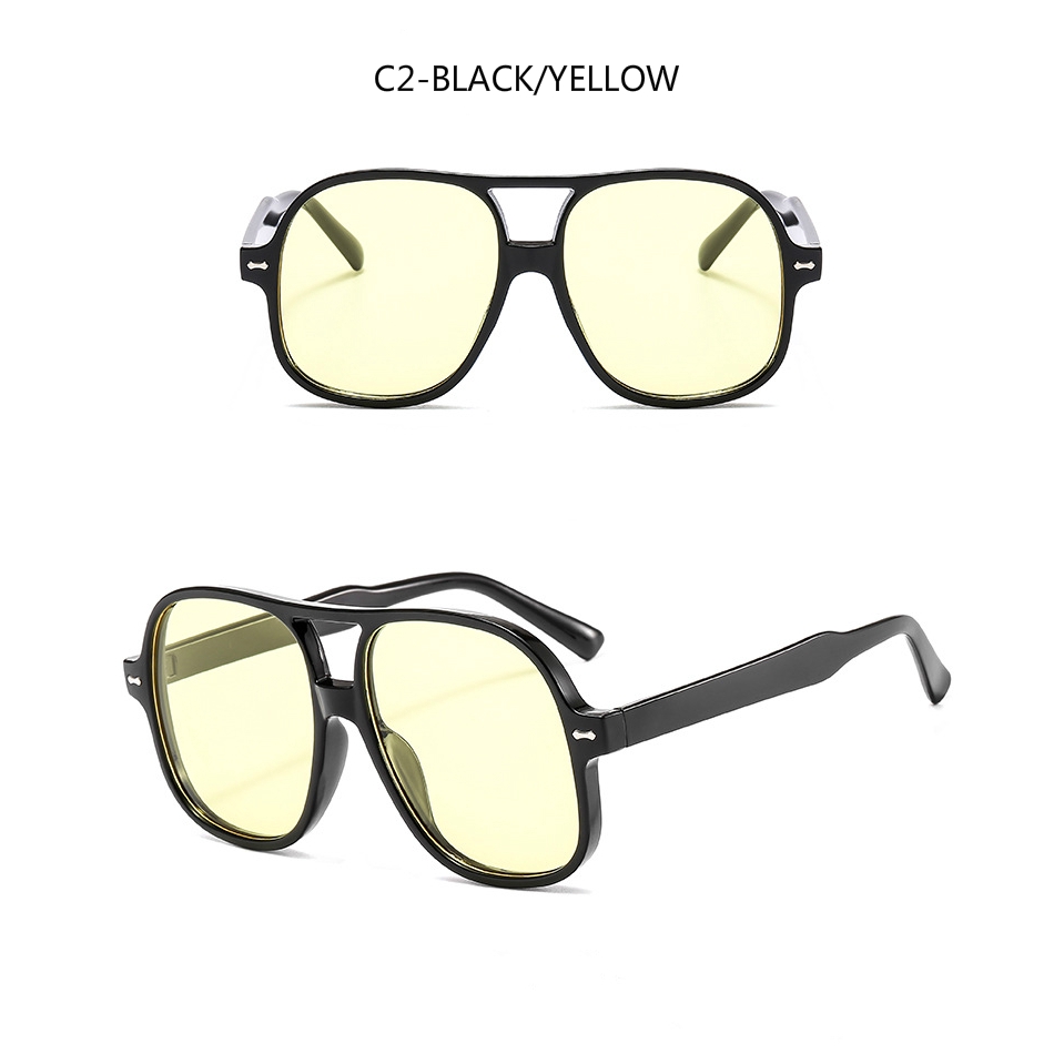 Fashion retro big frame personality ins men and women sunglasses metal hinge