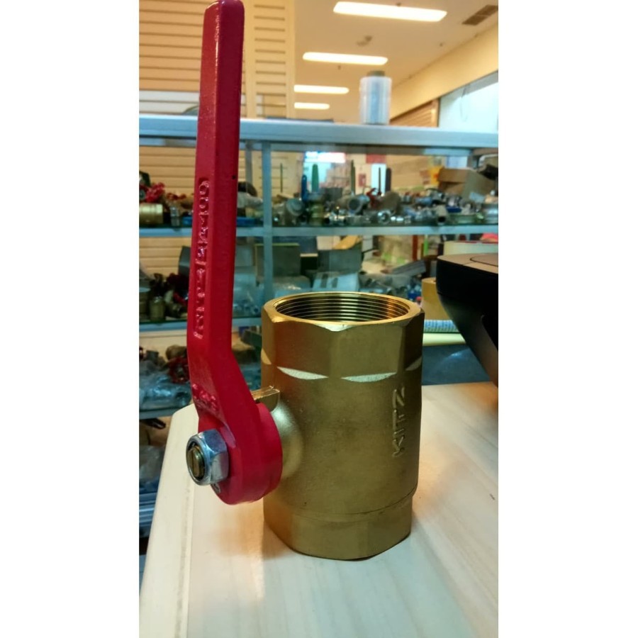 BALL VALVE KITZ KUNINGAN 2-1/2" ASLI, KRAN KERAN AIR KITZ KUNINGAN 2 1/2"