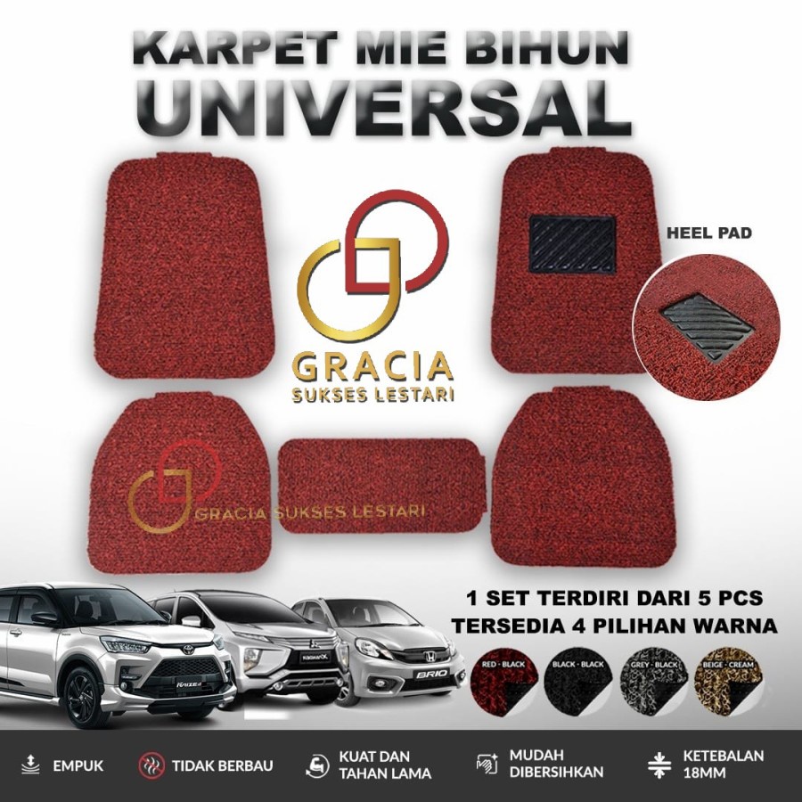 KARPET MOBIL UNIVERSAL MIE BIHUN PREMIUM FULL SET 5 PCS