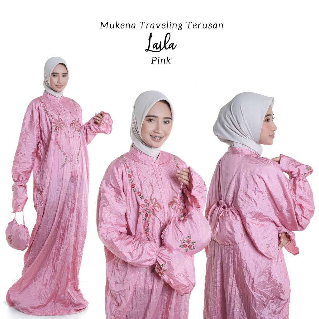 GMD Mukena Dewasa Traveling Parasut Terusan Laila