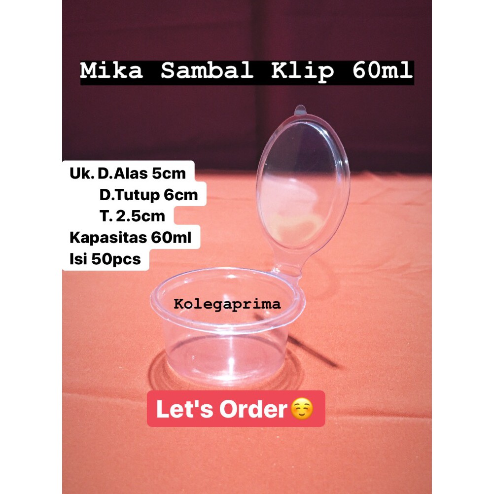 MIKA KLIP SAMBAL 60ML/ TEMPAT SAMBAL ISI 50PCS