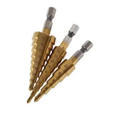 Mata Bor 3 PCS STEP DRILL dril mata bor Pagoda besi kerucut  TERMURAH