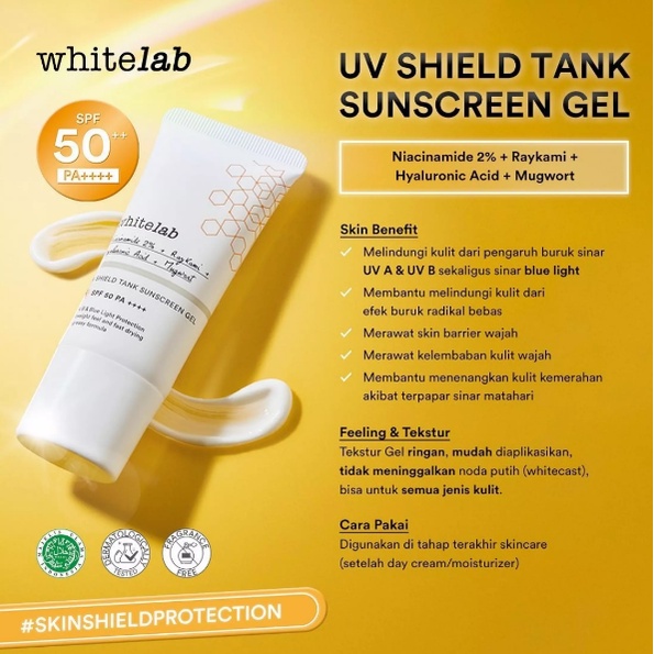 Whitelab Sunscreen SPF 50++ Gel UV Shield Tank PA++++