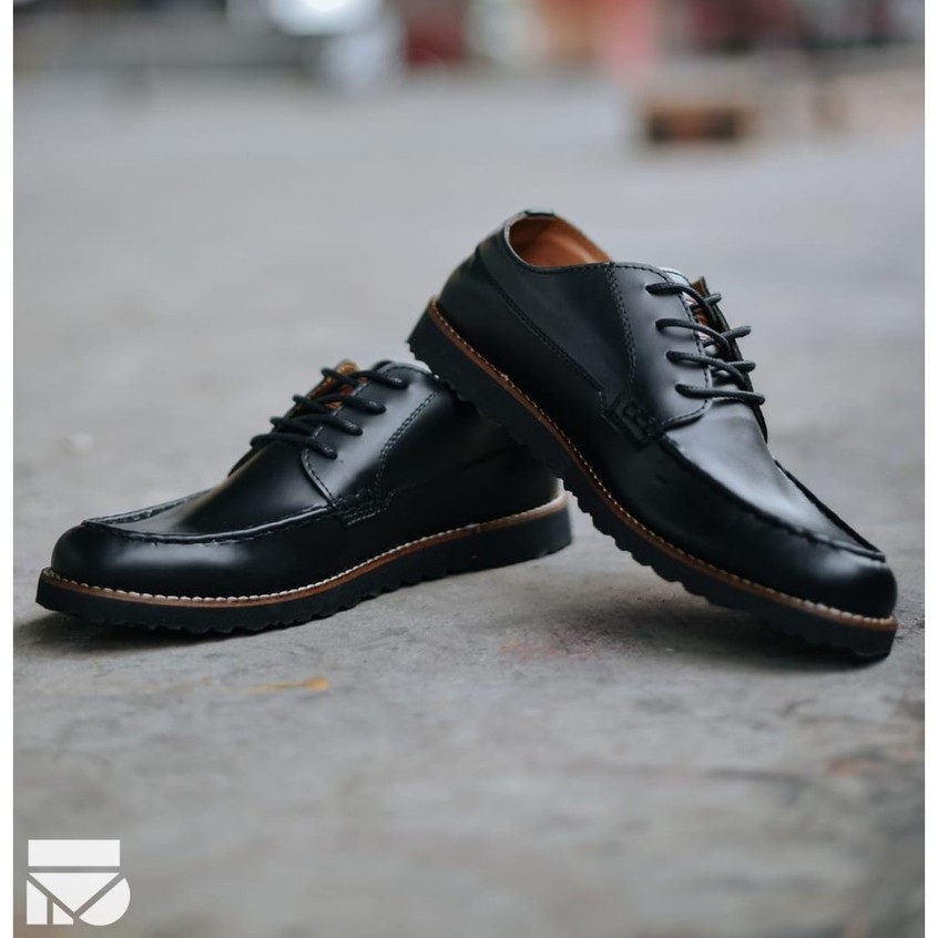 Sepatu Vintage Klasik Sporty Pria/Cowok/Men Pantofel Original Footwear | Costa Black | FORIND x FSTP