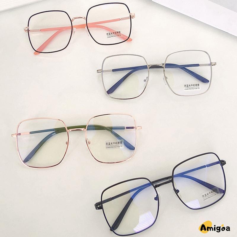 Kacamata Optik Anti blue Light Bahan Metal Gaya Retro Untuk Unisex - AG2