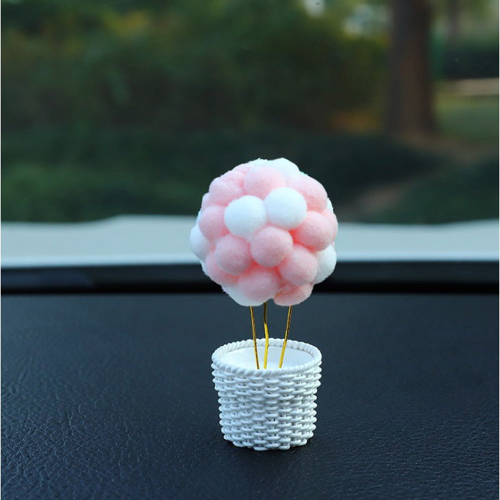 MINI COTTON BALLONs POT MACAROON Series Pajangan Mobil Balon