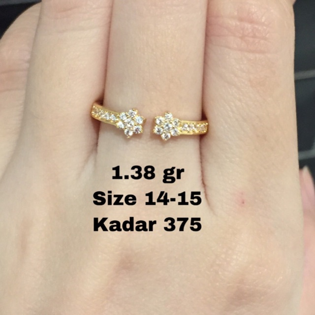 Cincin emas double bunga kadar 375
