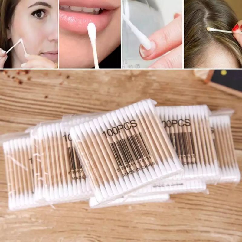 Cotton Bud Kapas pembersih Telinga 1 Pack isi 100pcs