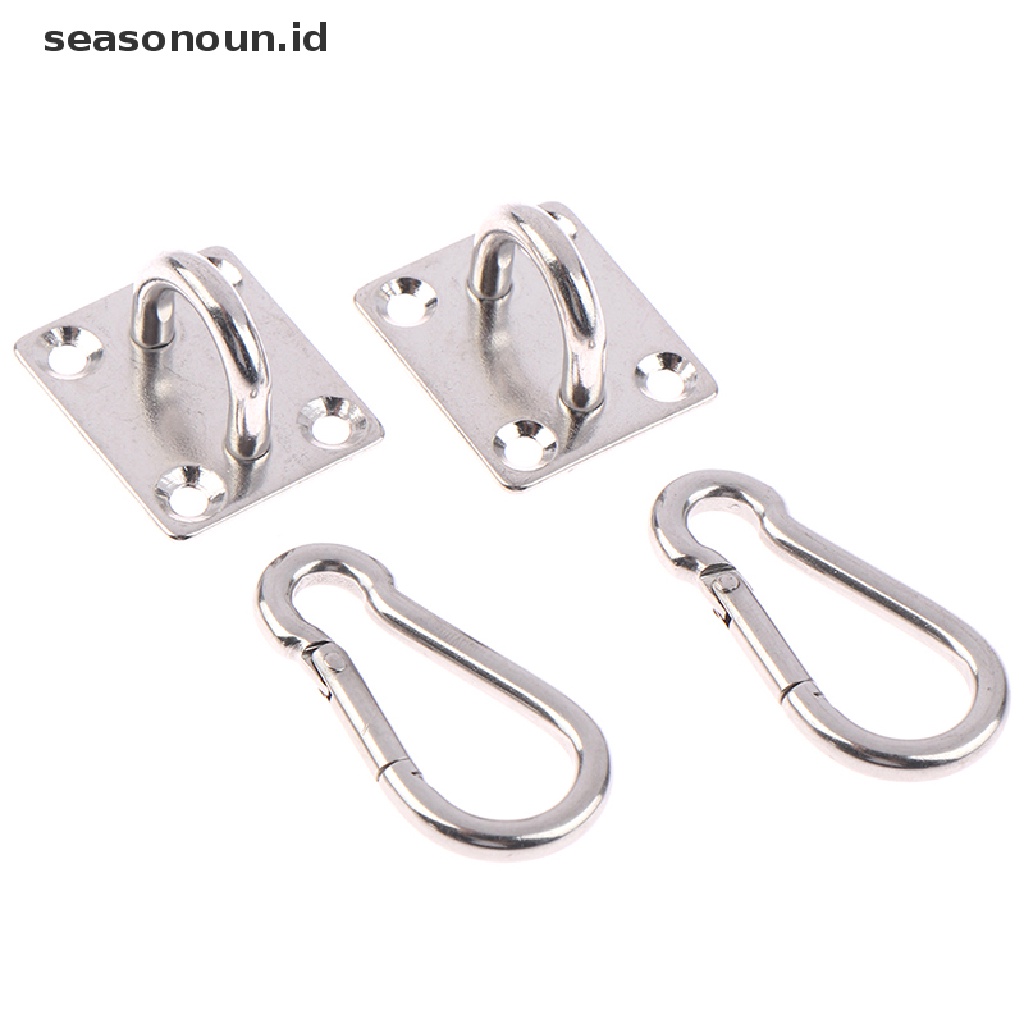 2 Set Kait Hammock Bentuk U Bahan Stainless Steel Multifungsi