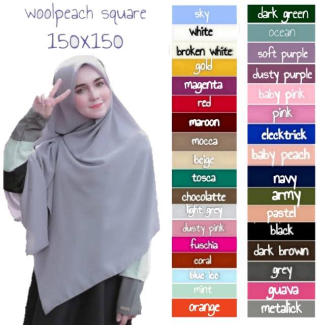  Jilbab segiempat syari wolfis original 150 X 150 Shopee 