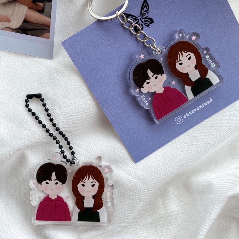 Nevertheless Keychain, Gantungan Kunci, Ganci Jae-eon & Na-Bi (Song Kang & Han So Hee) Chibi Version