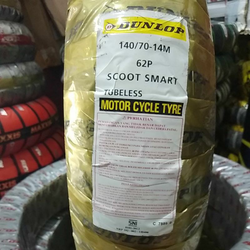 Ban Motor Dunlop Scoot Smart 140/70-14 Free Pentil