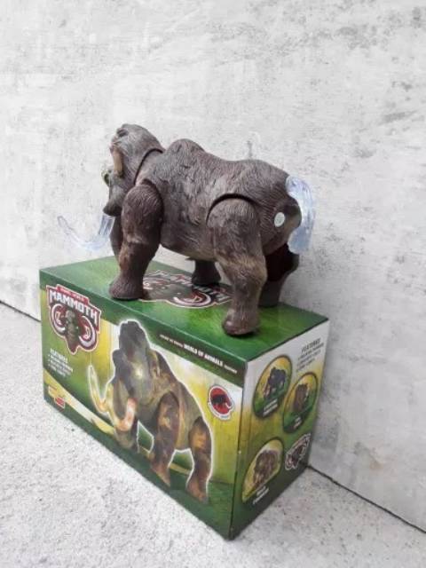 MAINAN GAJAH MAMMOTH BISA JALAN BERSUARA LAMPU - ANAK EDUKATIF HEWAN PURBA