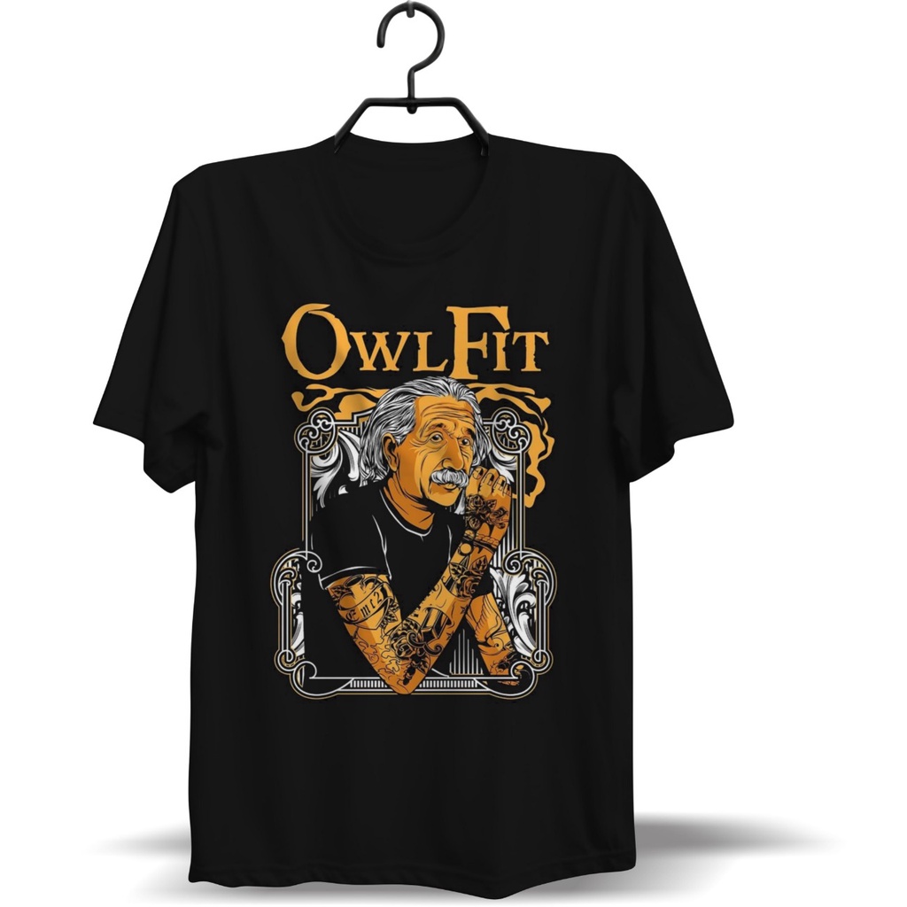 BAJU KAOS DISTRO KATUN COMBED 30S DESAIN OWL FIT