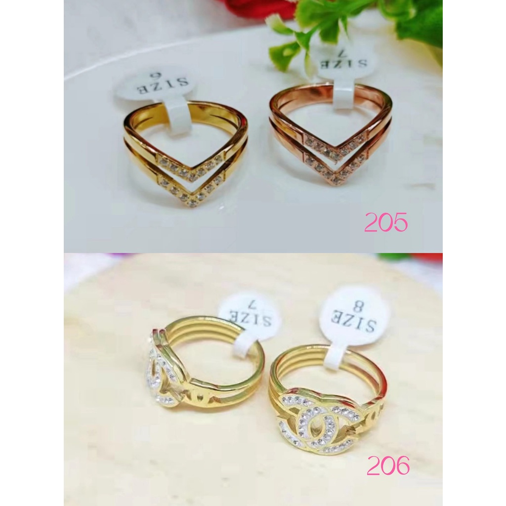 Cincin CC Titanium Permata Perhiasan Fashion 205