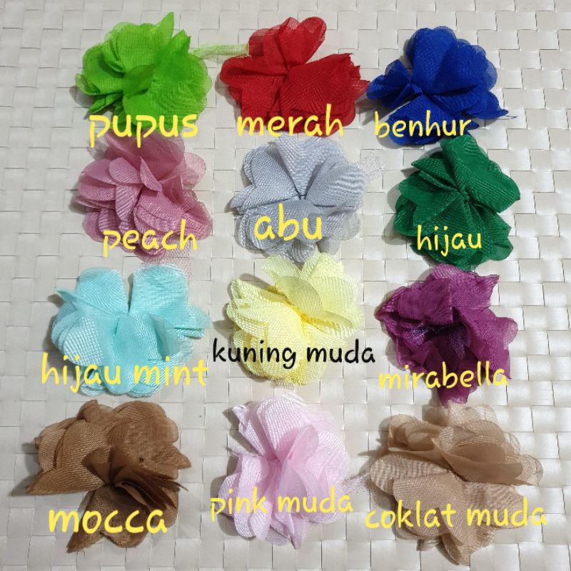 Bunga Frill Besar Ukuran 7 cm Per 10 kembang