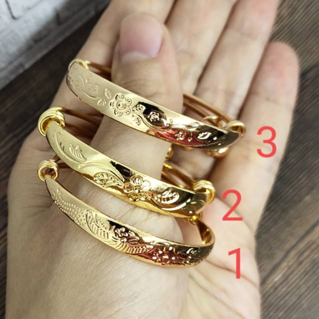 Fifi Fashion Gelang Bangle Bayi Anak MOTIF Warna Emas Xuping 12#