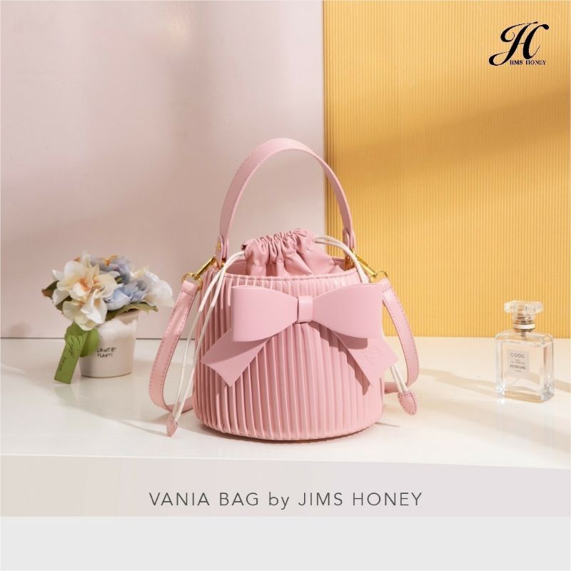 Vania bag by jims honey tas bulat pita unik plisket