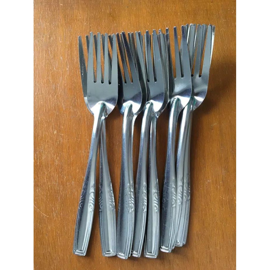 12Pcs Garpu Makan Stainless Steel