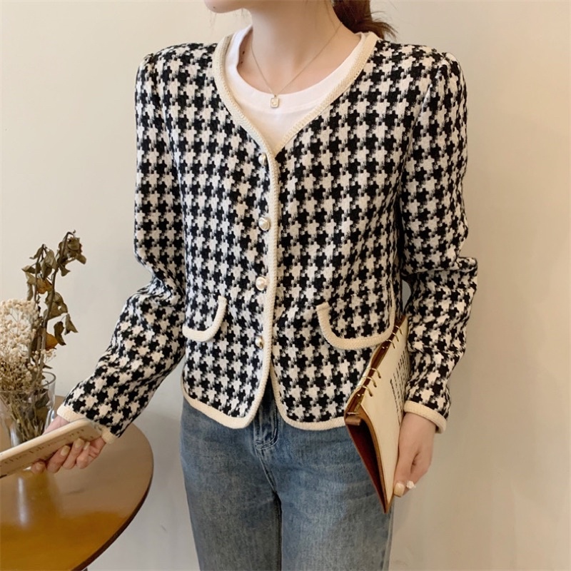 OUTER WANITA TWEED TOP IMPORT BLAZER ATASAN LENGAN PANJANG MX706