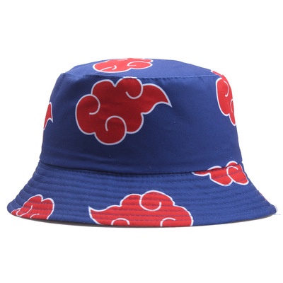 Naruto Hat Unisex Bucket Hat Outdoor Sun Visor Japanese Art Animation Cartoon Cloud Printing Cotton Fisherman Hat Basin Hat