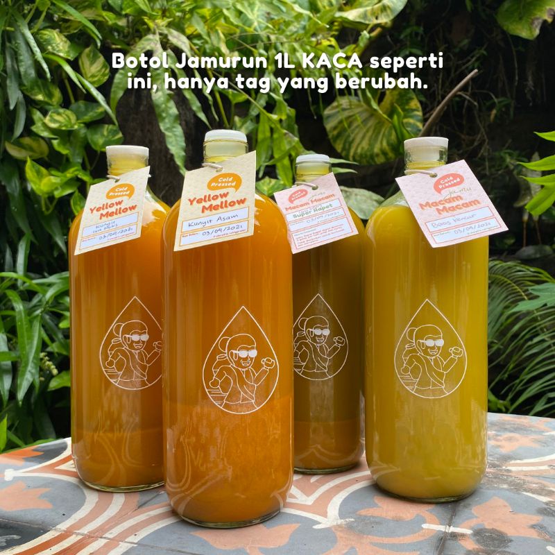 

JAMURUN 1 L KACA VARIAN KUNYIT Immune Booster Jamu,Kunyit Asam, Super Rapet, dll