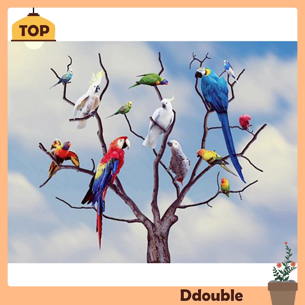 Diy Lukisan Diamond 5d Dengan Gambar Burung Kakak Tua Dan Hiasan