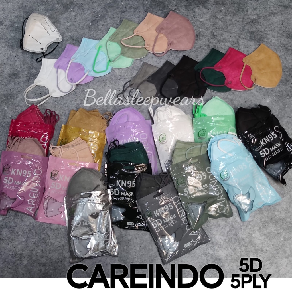 NEW MODEL CAREINDO  KN95 5D 5PLY - MASKER KN95 CAREINDO 5PLY MEDICAL GRADE  MIRIP POKANA