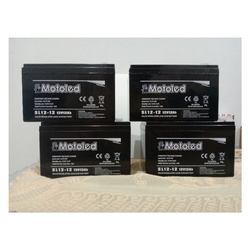 Aki Sepeda Listrik / Aki Selis ( 12V / 12 AH ) merk Motoled pala skun( 15*9,8*9cm)/(berat 3kg)-2