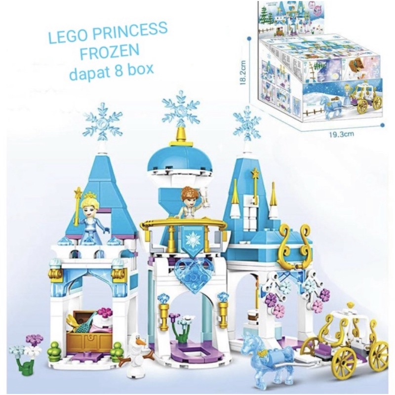 Mainan Anak Perempuan Seri Princess Frozen ICE CRYSTAL HEART Castle 8IN1 - Chaobao 7018