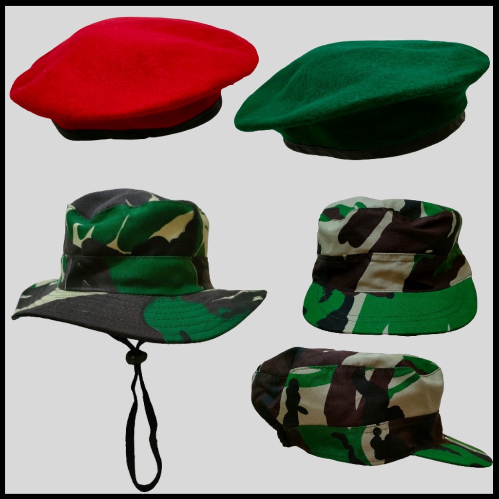 Topi Loreng Tni AD &amp; Tni AU - Rimba,Komando,Baret Hijau,Baret Merah,Baret Biru - Profesi Anak Loreng TNI