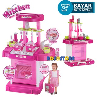 Mainan Kitchen Set Anak Edukasi Masak Masakan Kids Luxury Battery