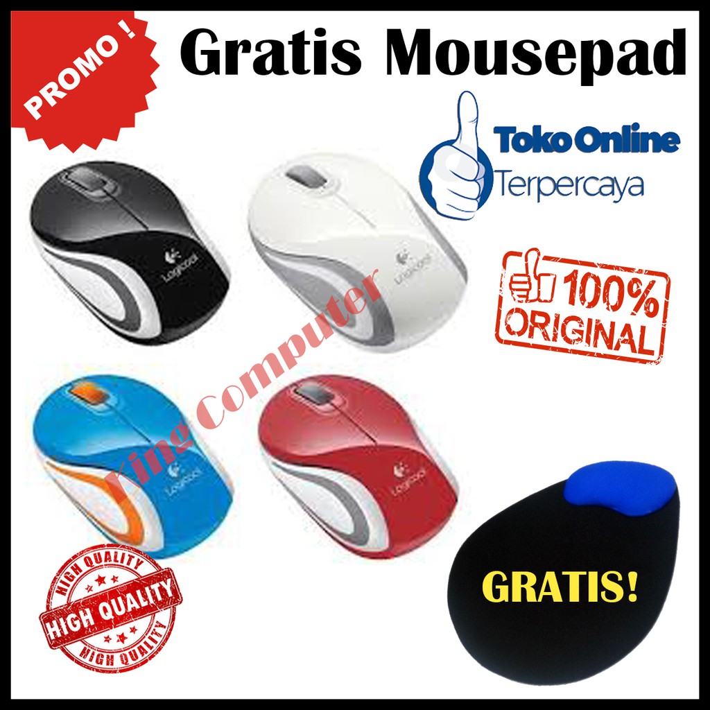 (GRATIS Mousepad) Mouse Wireless Logitech M187 (original)