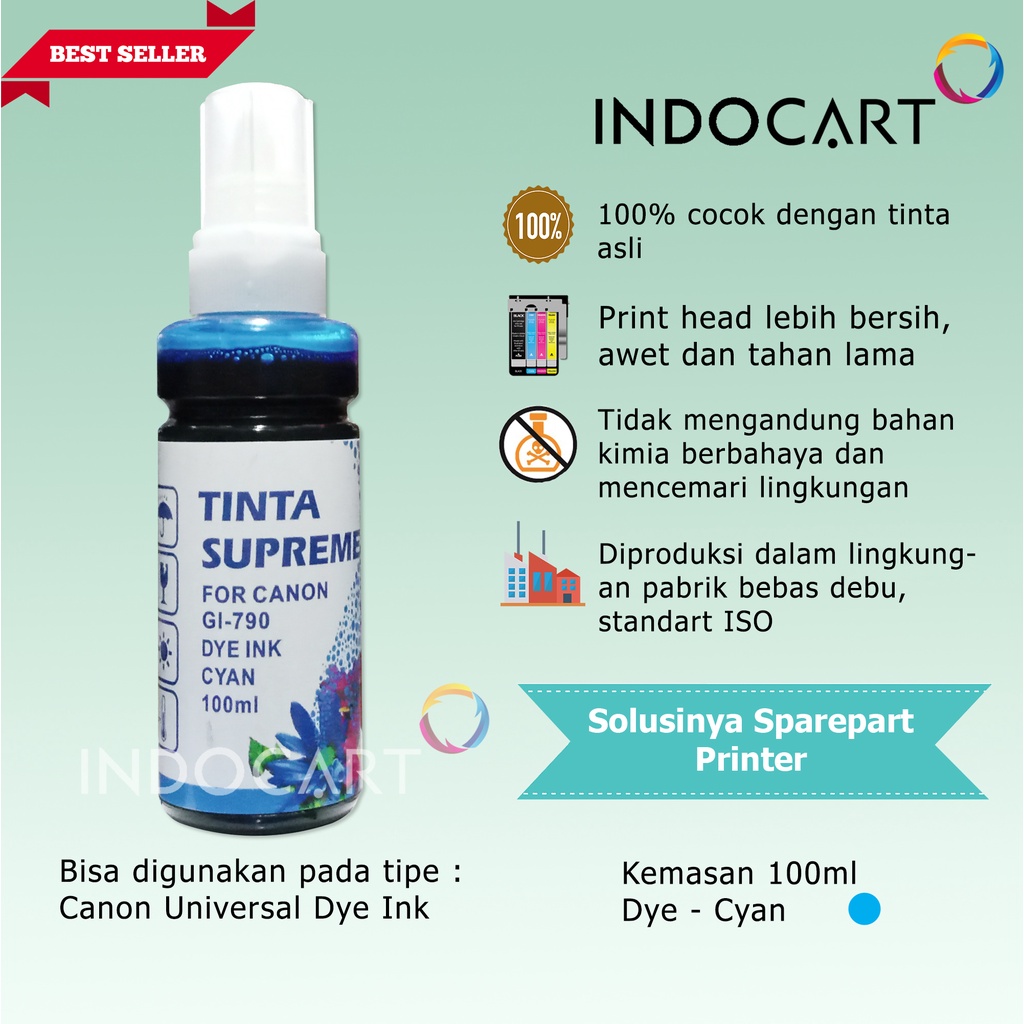 IndoCart Tinta Refill Canon PG 88 PGI 725 750-Dye Ink-100ml