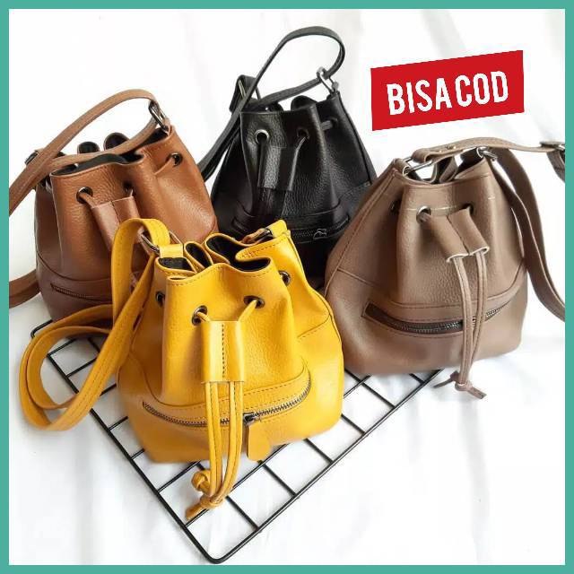 Tas Kulit Asli Wanita Garut Selempang - Kuning