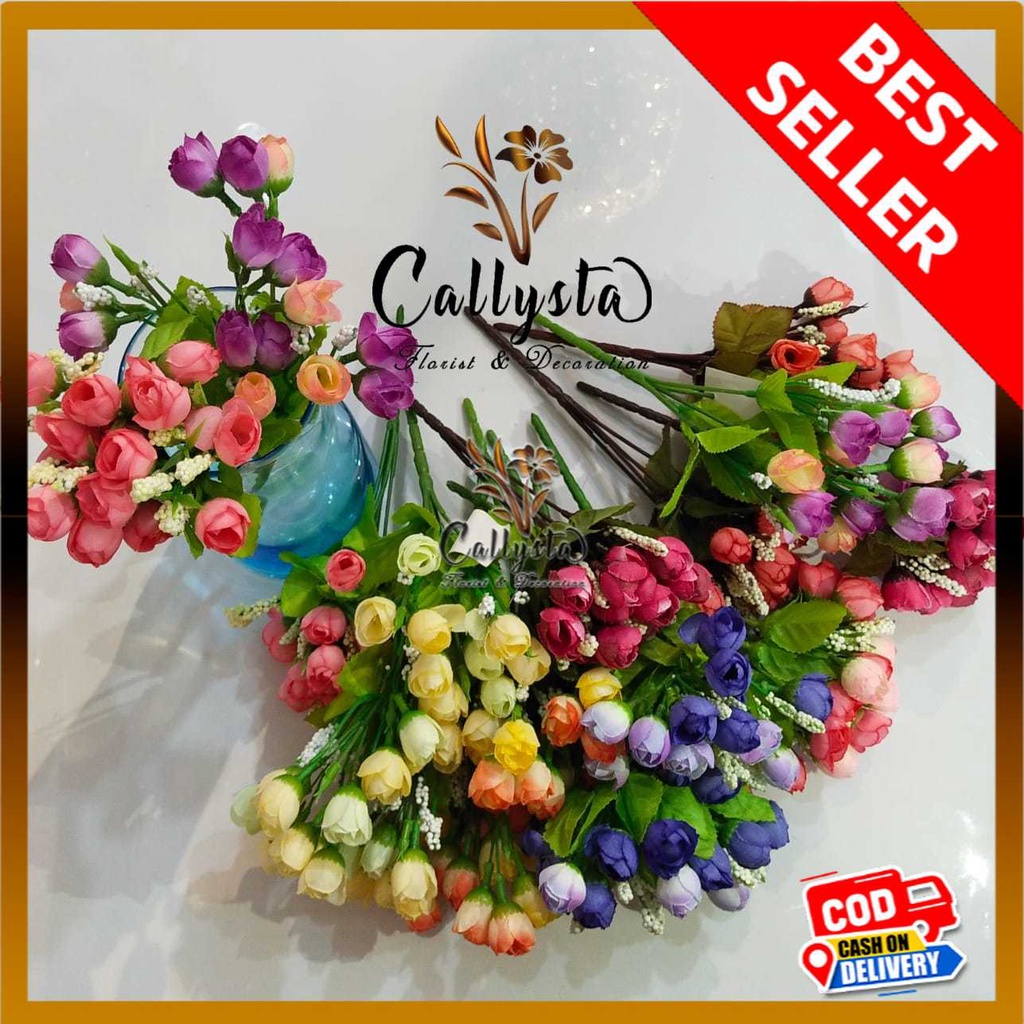 Bunga Plastik Ranumculus mini - Bunga Plastik Import Artificial Home Decor Hiasan