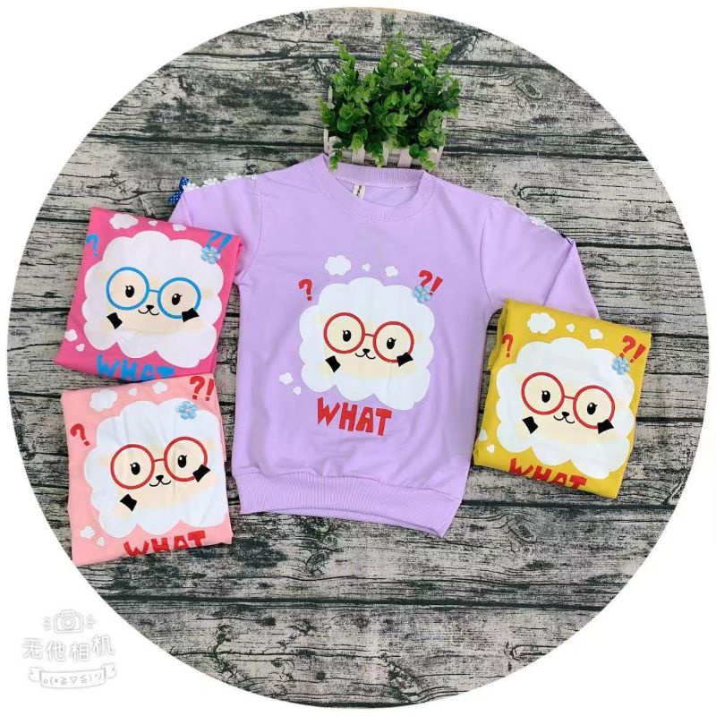 Atasan Anak Perempuan Import 4-11 Tahun Switer Import 100% (SWEATER IMPORT SABLON RENDA)