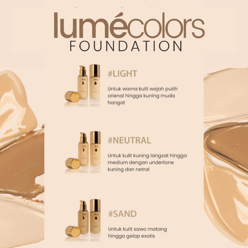 Lumecolors Bali ~ Foundation Full HD  SPF Sunscreen Tahan Lama dan Anti Aging Sachet dan Botol