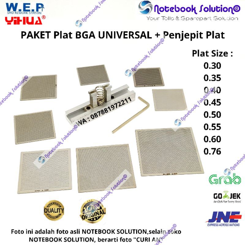 PAKET PLAT BGA UNIVERSAL & Penjepit Plat BGA DIRECT untuk CHIPSET IC Laptop Handphone TV LED