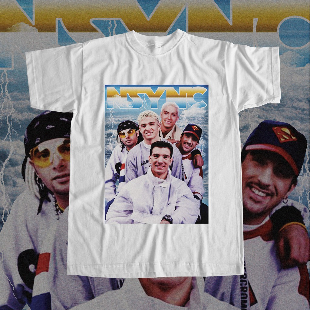 Nostalgila Merch | Kaos Nsync Boyband raptee | Putih | Dusty Pink | Kuning Mustard | Vintage Tee | U